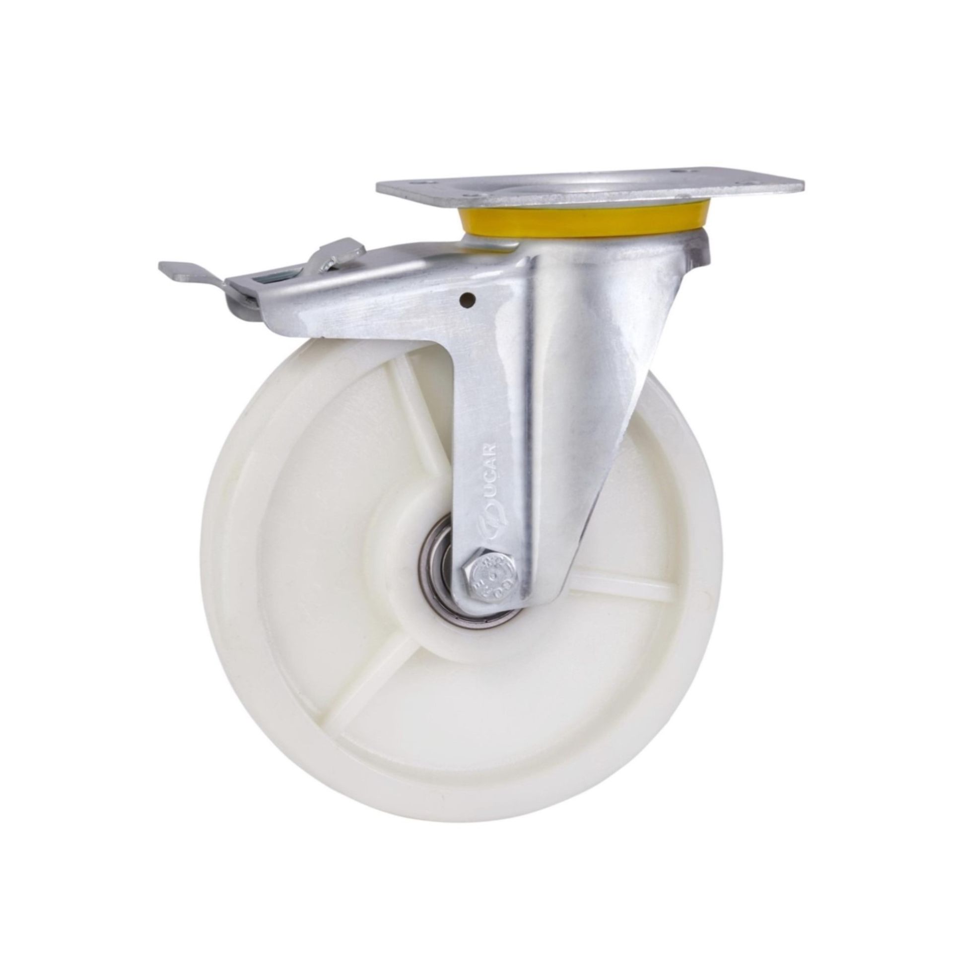 Frenli Poliamid Tekerlek (Rulmanlı, Döner Maşa) Ø150