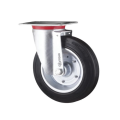 Burçlu Kauçuk Tekerlek (Çelik Jant, Döner Maşalı) Ø200