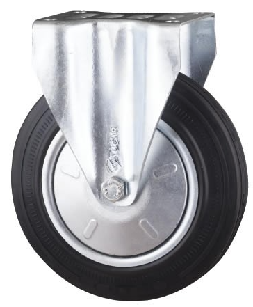 Çelik Jant Burçlu Kauçuk Tekerlek (Sabit Maşalı, Kapaklı) Ø200