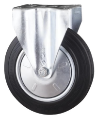 Çelik Jant Burçlu Kauçuk Tekerlek (Sabit Maşalı, Kapaklı) Ø200