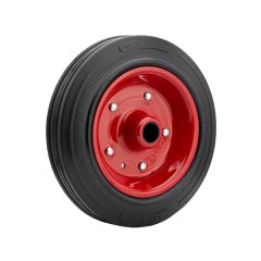 Kauçuk Kaplı Çelik Jant Tekerlek Ø200 - Masura Rulman - Kırmızı