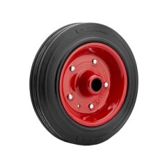 Kauçuk Kaplı Çelik Jant Tekerlek Ø150 - Burçlu - Kırmızı