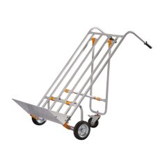 Geniş Kürekli Koli Taşıma Arabası (Destekli) Ø200 Masura Rulmanlı Kauçuk Teker