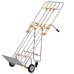 Yüksek Tutacaklı Yük Taşıma Arabası (Geniş Maşa, Destekli) Ø200 Rulmanlı Poliamid Teker