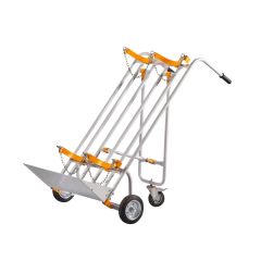 Destekli Çiftli Tüp Taşıma Arabası Ø200 Masura Rulmanlı Kauçuk Teker