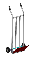 Katlanır Kürekli Yük Taşıma Arabası Ø150 Çelik Jantlı Burçlu Kauçuk Teker