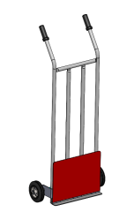 Katlanır Kürekli Yük Taşıma Arabası Ø150 Çelik Jantlı Burçlu Kauçuk Teker