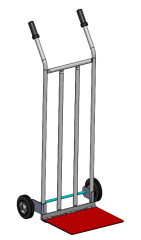 Katlanır Kürekli Yük Taşıma Arabası Ø150 Çelik Jantlı Burçlu Kauçuk Teker