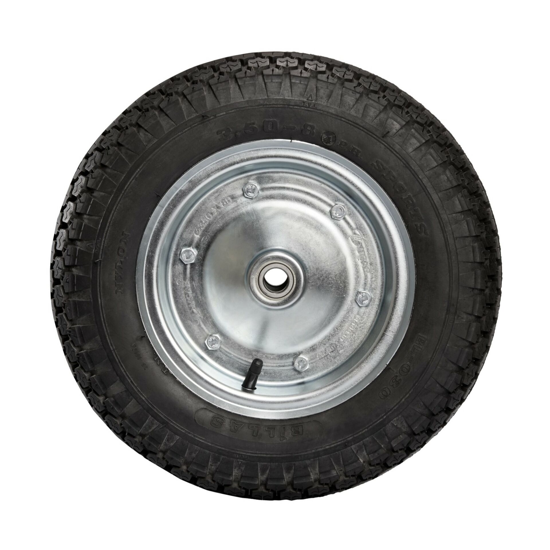 Havalı Jantlı El Arabası Tekerleği (4.00-8) Rulmanlı - Çinko Kaplamalı - Ø25