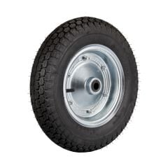 Havalı Jantlı El Arabası Tekerleği (4.00-8) Plastik Burçlu - Çinko Kaplamalı - Ø25