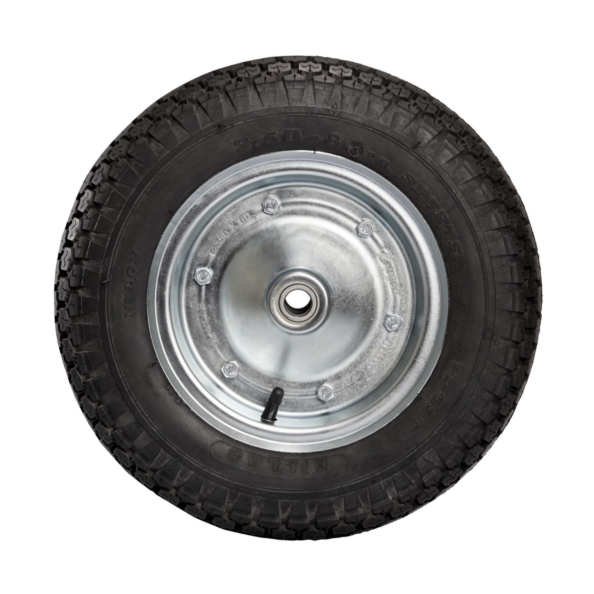 Havalı Jantlı El Arabası Tekerleği (3.50-8) Çinko Kaplamalı - Rulmanlı - Ø20