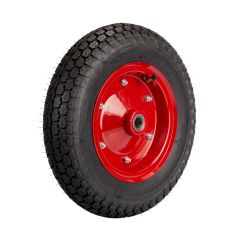 Havalı Jantlı El Arabası Tekerleği (3.50-8) Kırmızı - Rulmanlı - Ø25