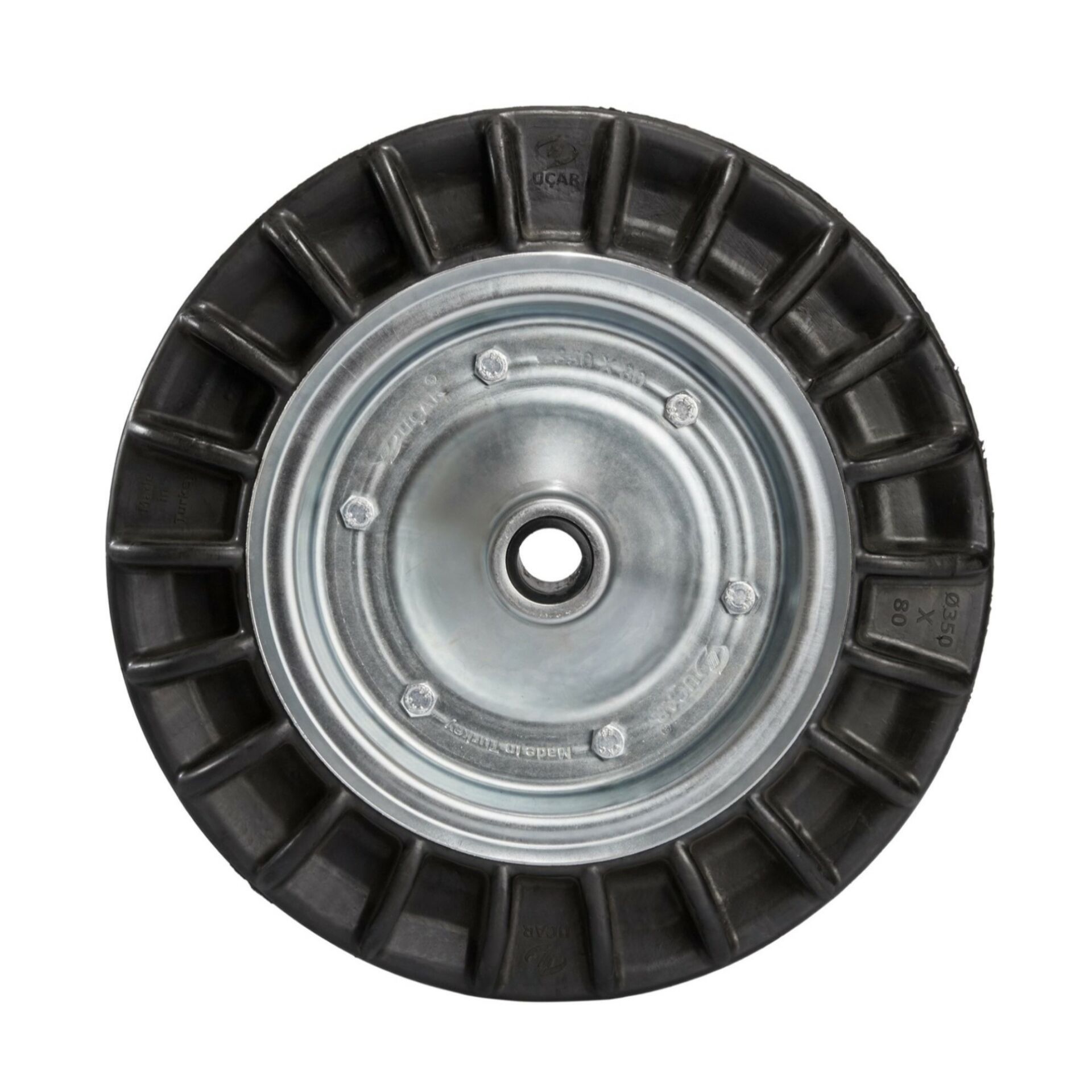 Federli Dolgu Tekerlek (Çap:350) Çinko Kaplamalı - Burçlu - Ø25