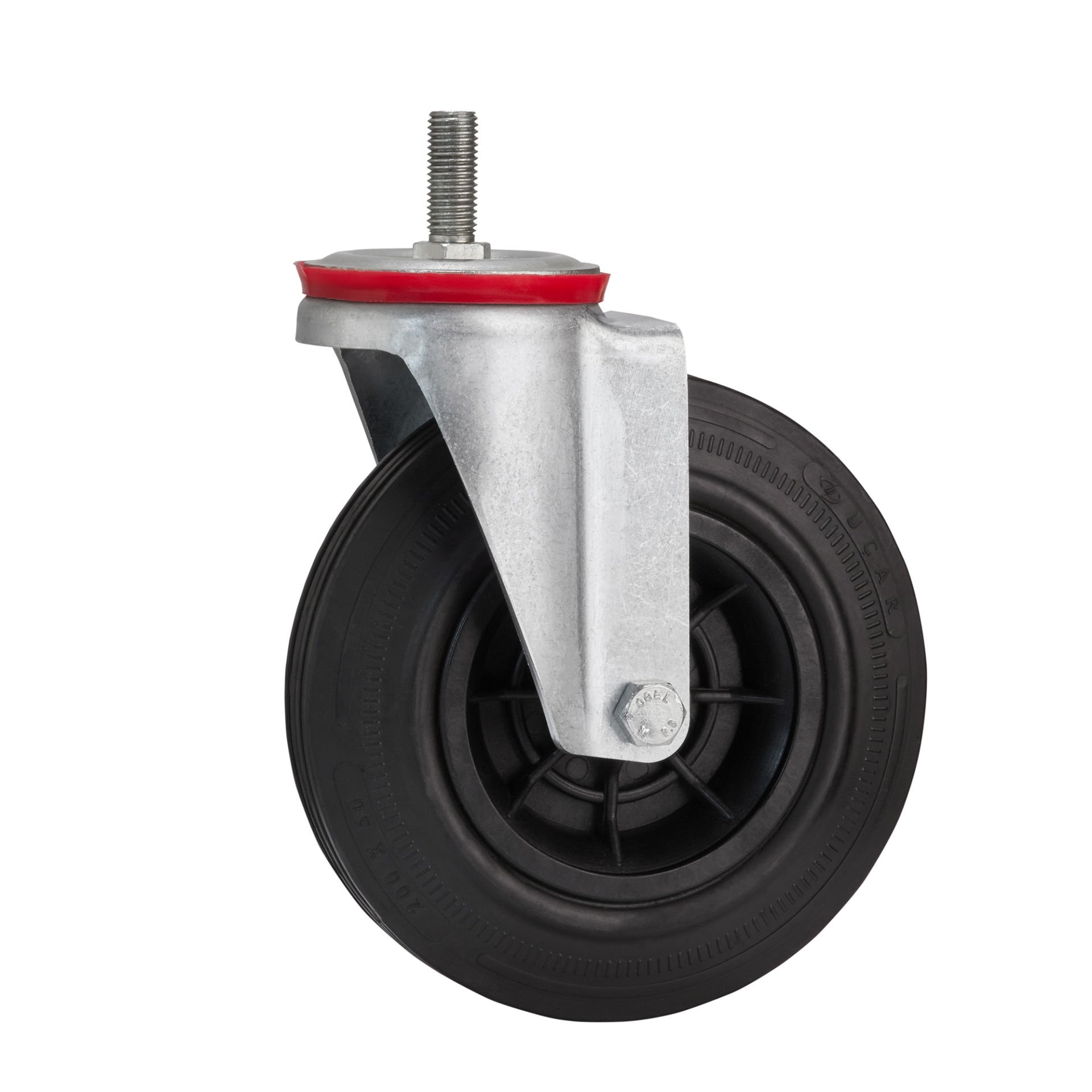 Civata Bağlantılı Döner Teker Siyah - Ø200